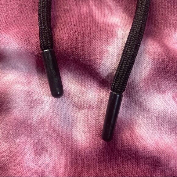 Boys Burgundy Tie-Dye Hoodie Skull Logo Streetwear - Picture 9 of 11